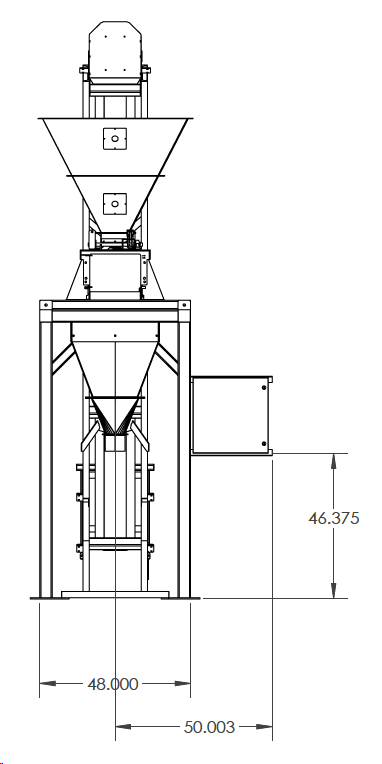 used-25-lb-belt-fed-net-weigh-bagging-system-drawing-front-view