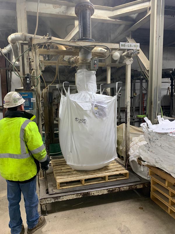 bulk bag filling system for silica sand and aggregates