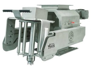 rotary grate magnets in housing for powders