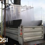 Dry Fog™ dust suppression system for dump truck loading station