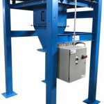 big bag unloader frame with vibrating motor and bag untie access door