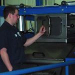 big bag unloader station with bag tie access door