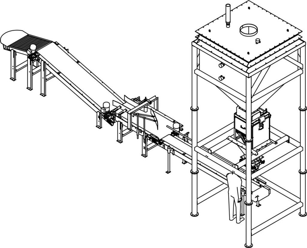 pool salt packaging machine and system perspective view