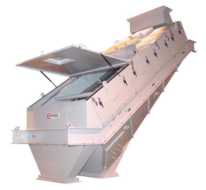 dry screening equipment with a single screening deck