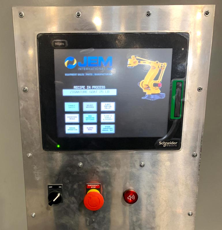 bag selection controller for bag palletizing robot