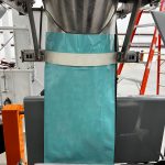 50 pound open top BOPP bag and dust tight clamp