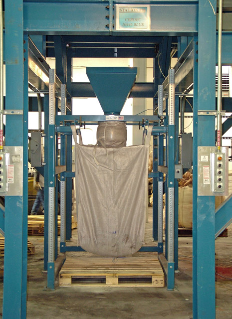 Bulk Bag Filler for Petroleum Coke Located Under Surge Hopper
