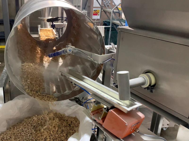 dill pickle cashews dispense into bulk bag for storage