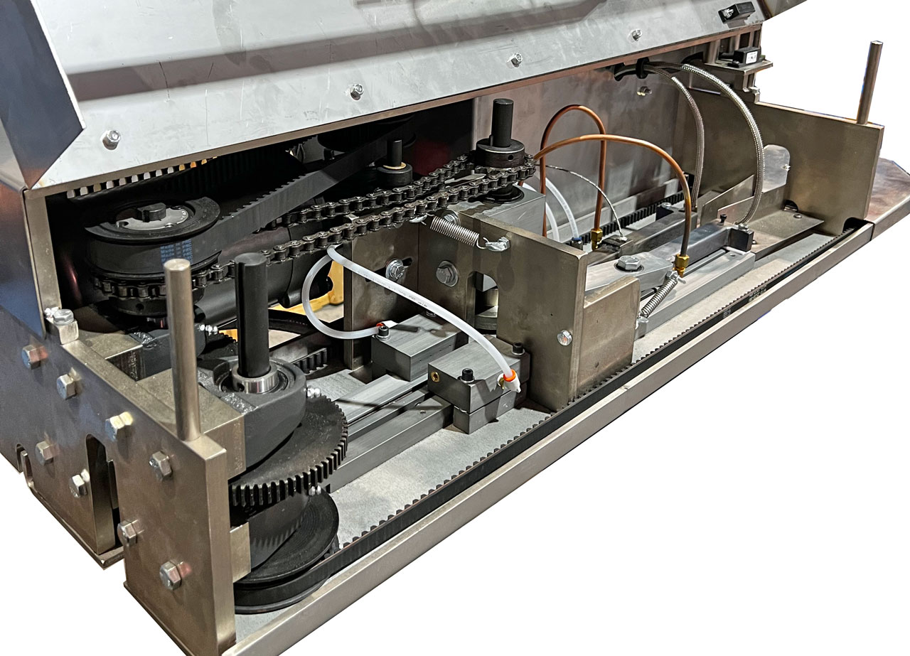 Internal view of hot air bag sealer