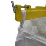 bulk bag lifting frame with bag strap retainer