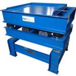 large vibrating table to settle and remove air bubbles