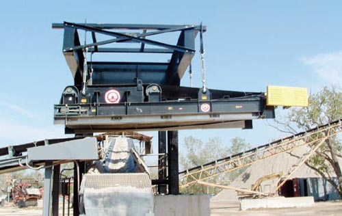 Magnet Used to Remove Rebar from Concrete Processing Stream