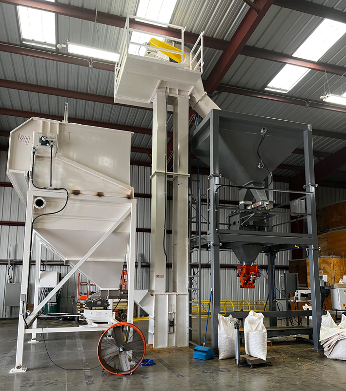 high speed net weight bagging scale and system for 50 lb bags