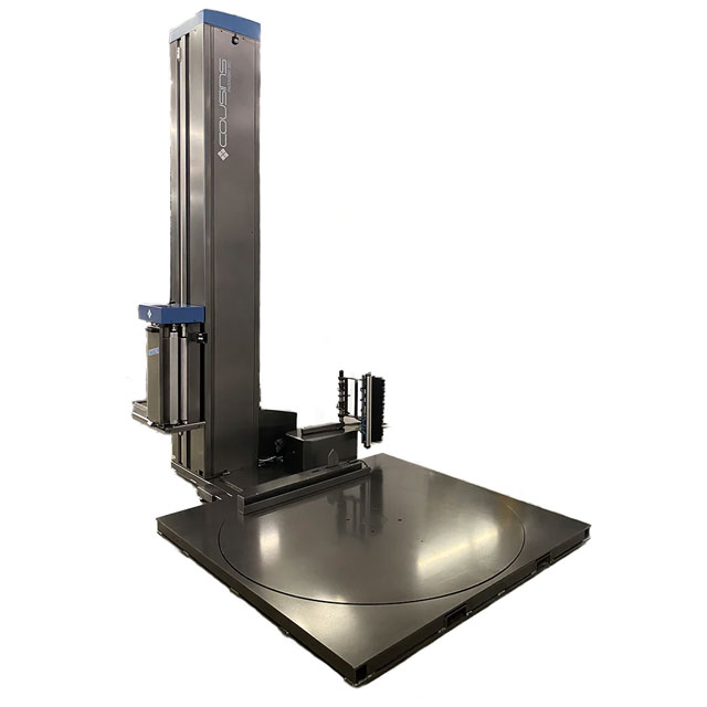 automatic stretch wrap machine turntable low profile fork lift pallet jack loaded 002