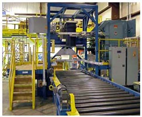 bulk bag filling station with take away roller conveyor