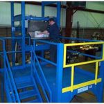 big bag dispenser station with operator platform